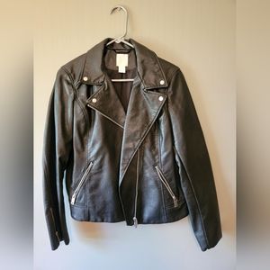 Faux leather moto jacket